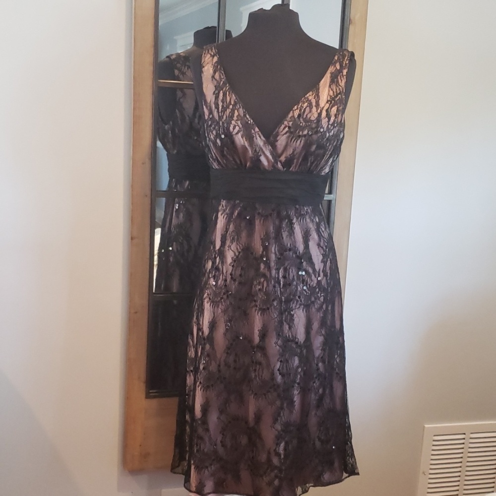 Jones New York lace sequin dress - Rosegold